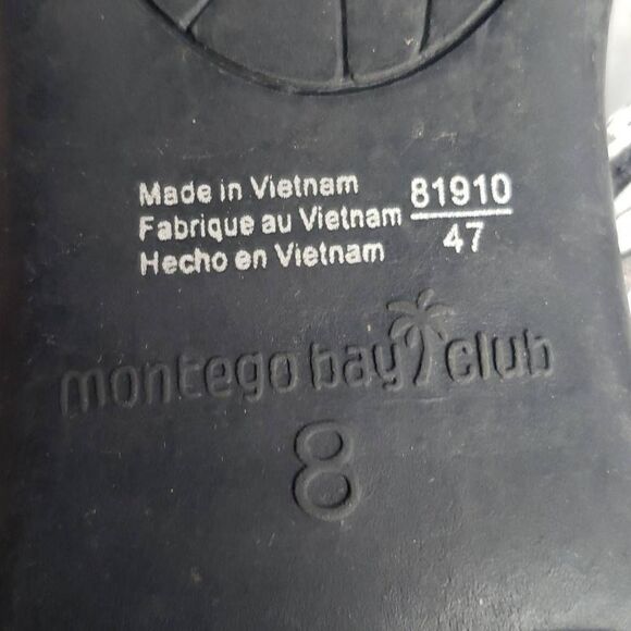 Montego Bay Club Black and Silver Sandals Flip Flops - Picture 7 of 8